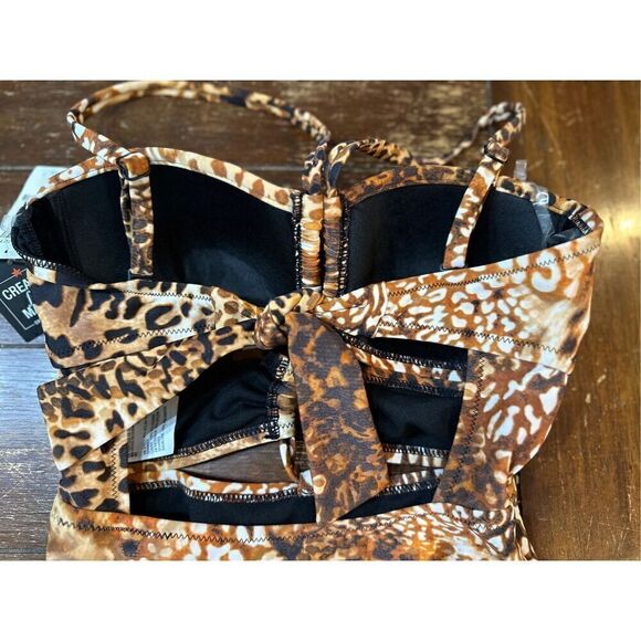 Bar III Glam Cheetah Keyhole-Cutout Swimsuit - Picture 7 of 9